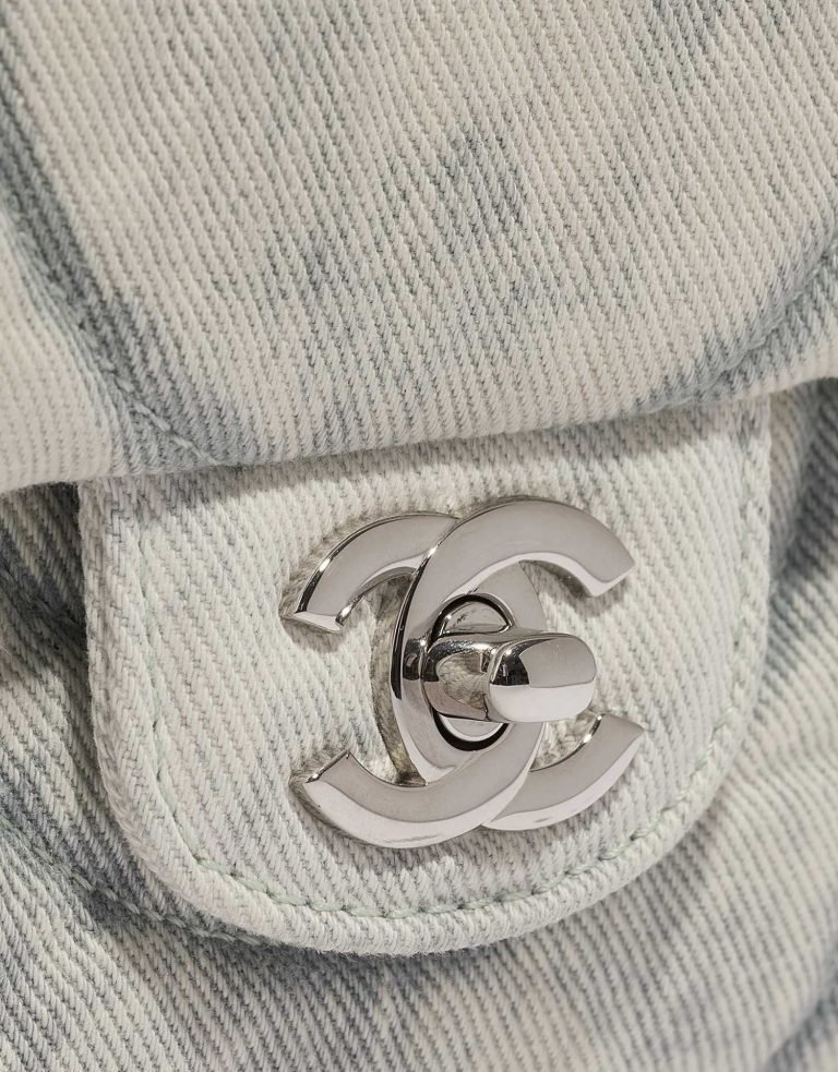 Pre-owned Chanel bag Timeless Small Denim Grey / Blue Blue, Grey Closing System | Sell your designer bag on Saclab.com