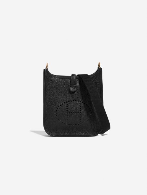Pre-owned Hermès bag Evelyne 16 Taurillon Clemence Black Black Front | Sell your designer bag on Saclab.com