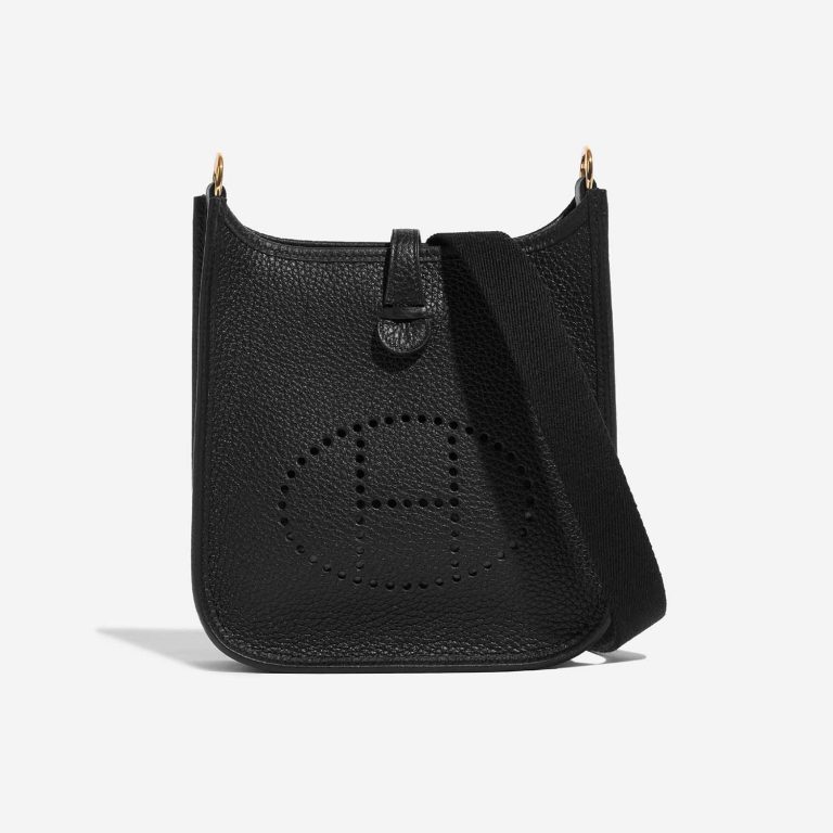 Pre-owned Hermès bag Evelyne 16 Taurillon Clemence Black Black Front | Sell your designer bag on Saclab.com