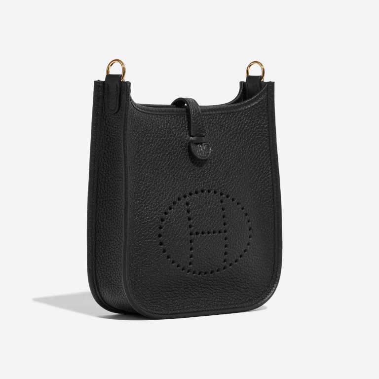 Pre-owned Hermès bag Evelyne 16 Taurillon Clemence Black Black Side Front | Sell your designer bag on Saclab.com
