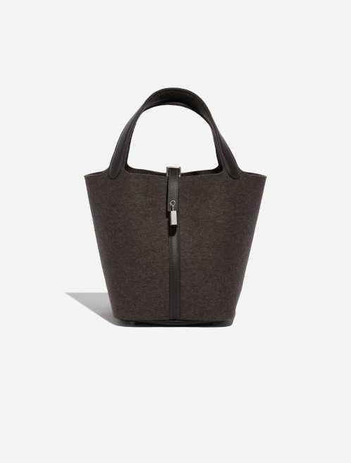 Pre-owned Hermès bag Picotin 22 Swift / Felt Ebene Brown Front | Sell your designer bag on Saclab.com