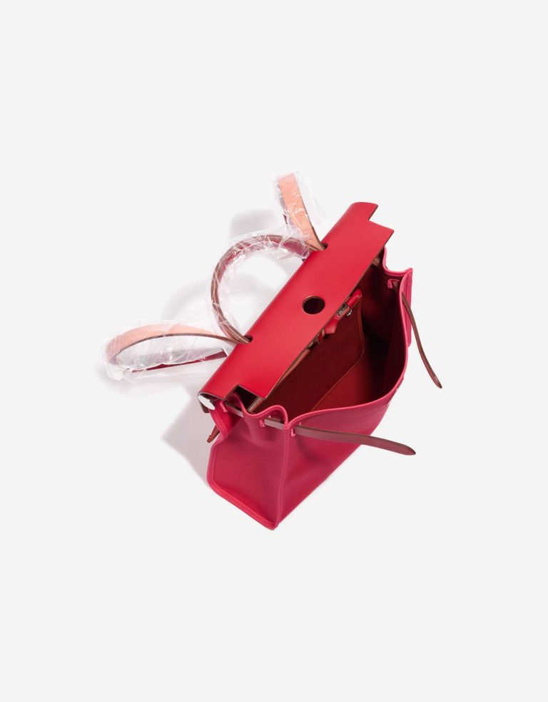 Pre-owned Hermès bag Herbag 31 Vache Hunter / Toile Militaire Rose Extreme / Rouge Venitien / Rouge Piment Red, Rose Inside | Sell your designer bag on Saclab.com