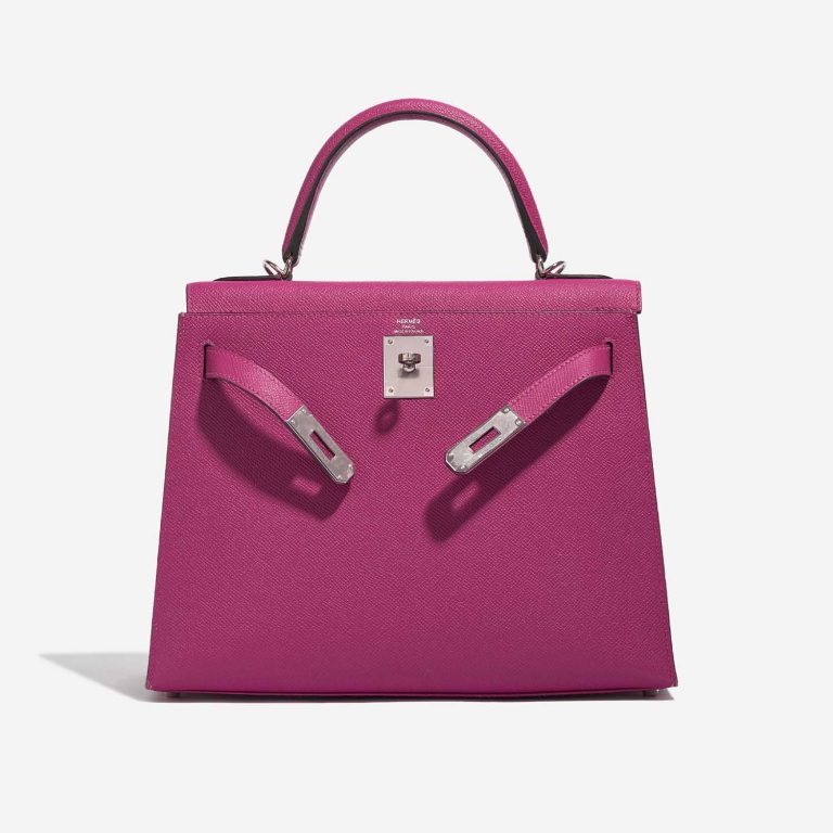 Pre-owned Hermès bag Kelly 28 Epsom Pourpre Pink Front Open | Sell your designer bag on Saclab.com