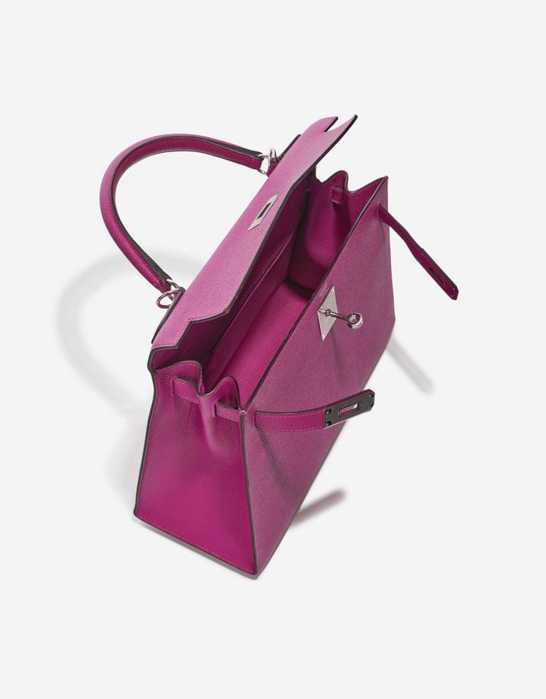 Pre-owned Hermès bag Kelly 28 Epsom Pourpre Pink Inside | Sell your designer bag on Saclab.com