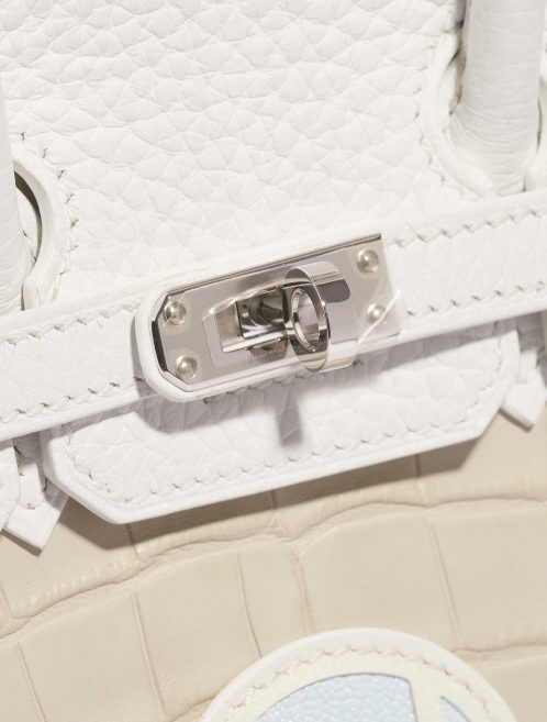 Pre-owned Hermès bag Birkin 20 Faubourg Matte Alligator / Togo / Epsom / Swift White / Beton / Orange H / Blue Brume / Craie Beige, White Closing System | Sell your designer bag on Saclab.com