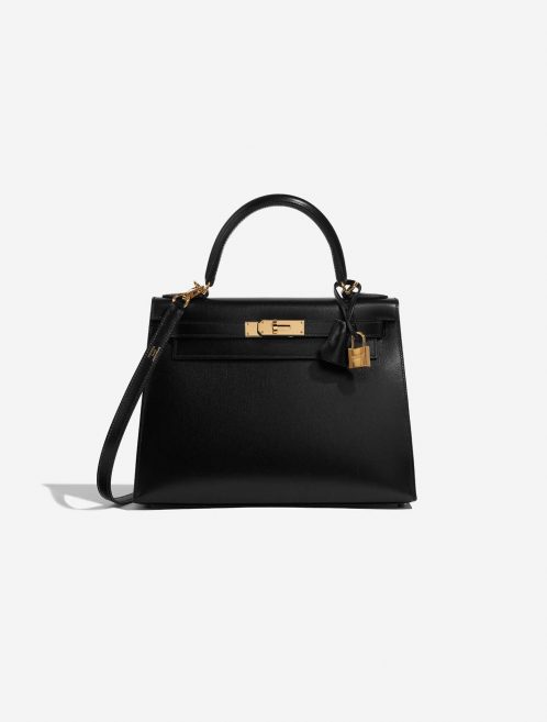 Pre-owned Hermès bag Kelly 28 Box Black Black Front | Sell your designer bag on Saclab.com