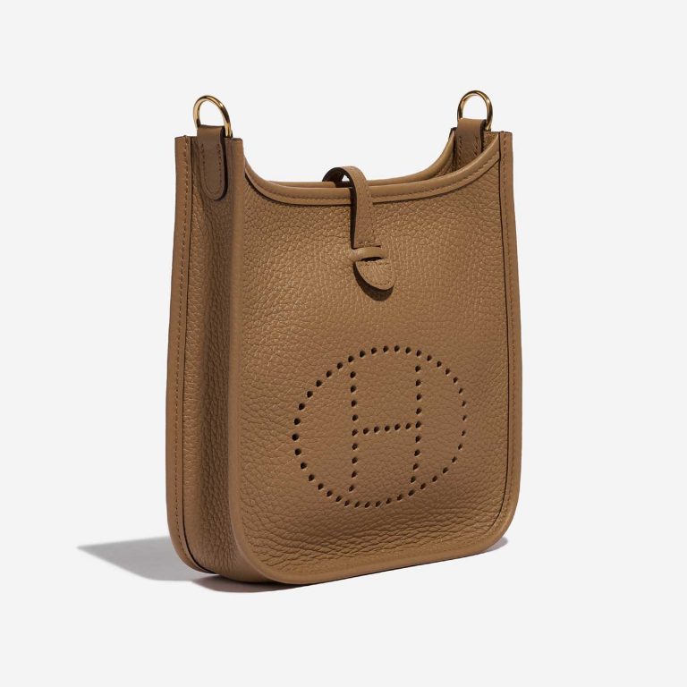 Pre-owned Hermès bag Evelyne 16 Taurillon Clemence Chai Brown Side Front | Sell your designer bag on Saclab.com