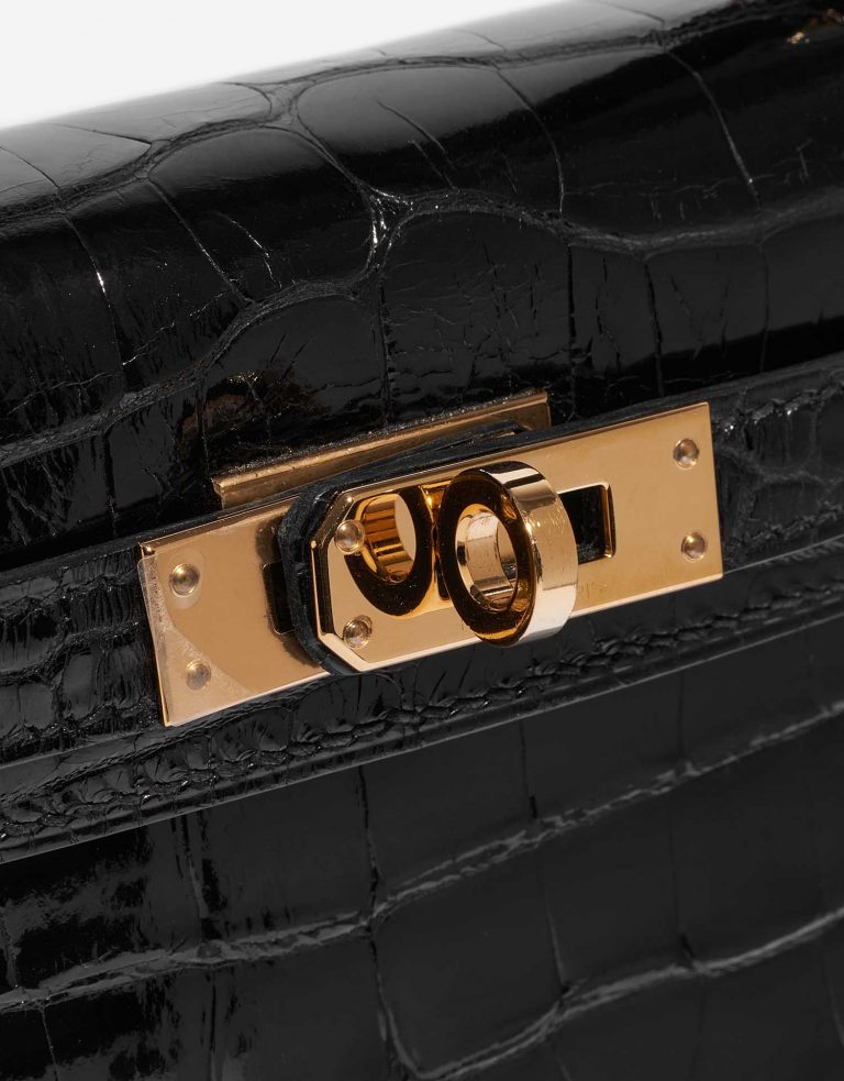 Pre-owned Hermès bag Kelly Mini Alligator Black Black Closing System | Sell your designer bag on Saclab.com