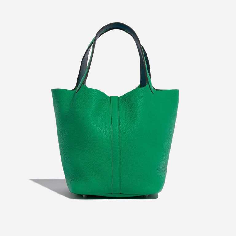 Pre-owned Hermès bag Picotin 22 Taurillon Clemence Bambou / Vert Bosphore Green Back | Sell your designer bag on Saclab.com