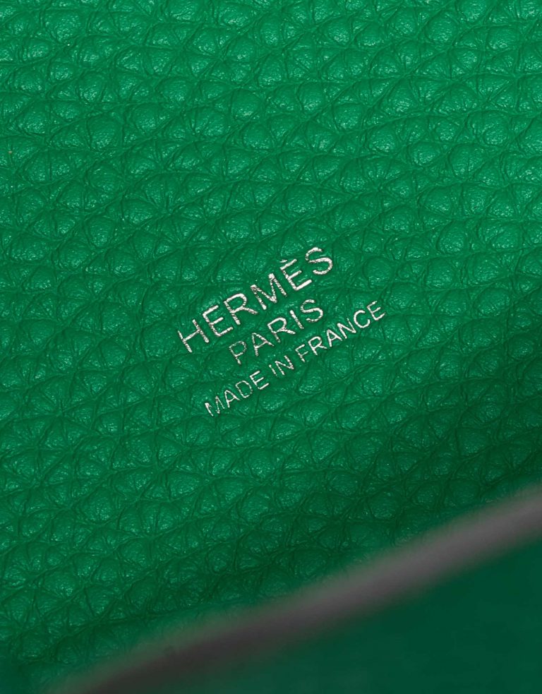 Pre-owned Hermès bag Picotin 22 Taurillon Clemence Bambou / Vert Bosphore Green Logo | Sell your designer bag on Saclab.com