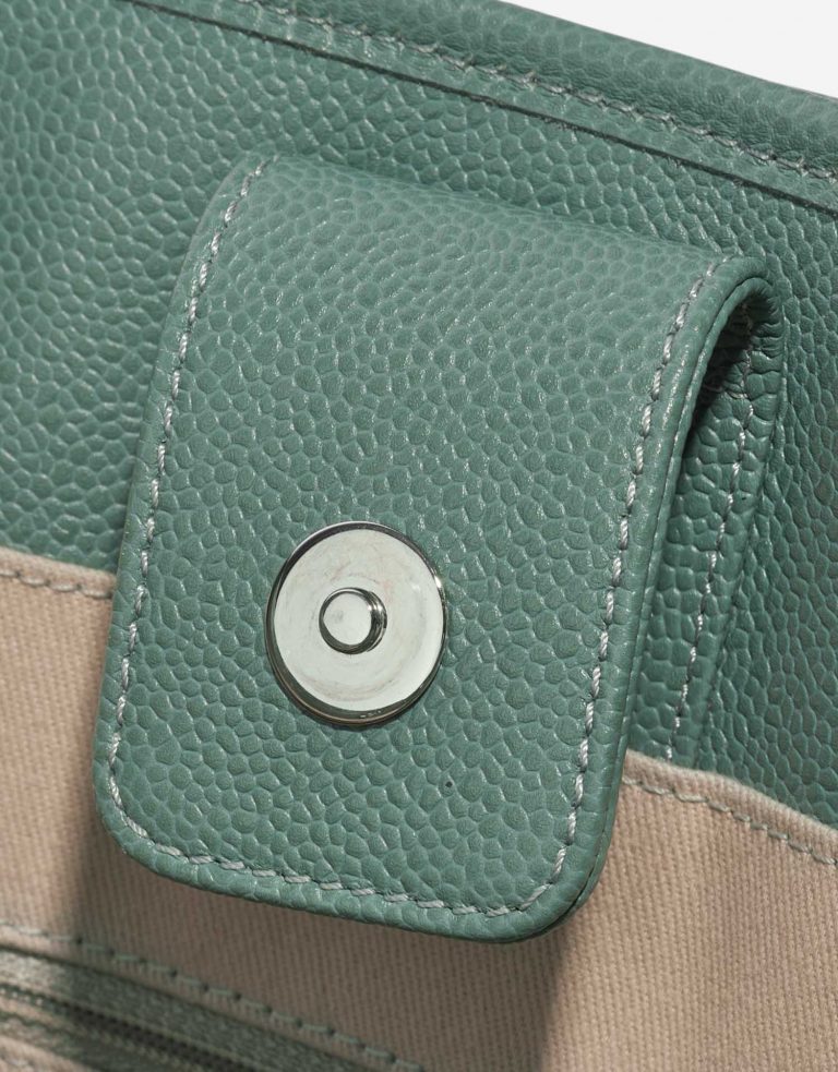 Pre-owned Chanel bag Deauville Medium Calf Light Green Green Closing System | Sell your designer bag on Saclab.com