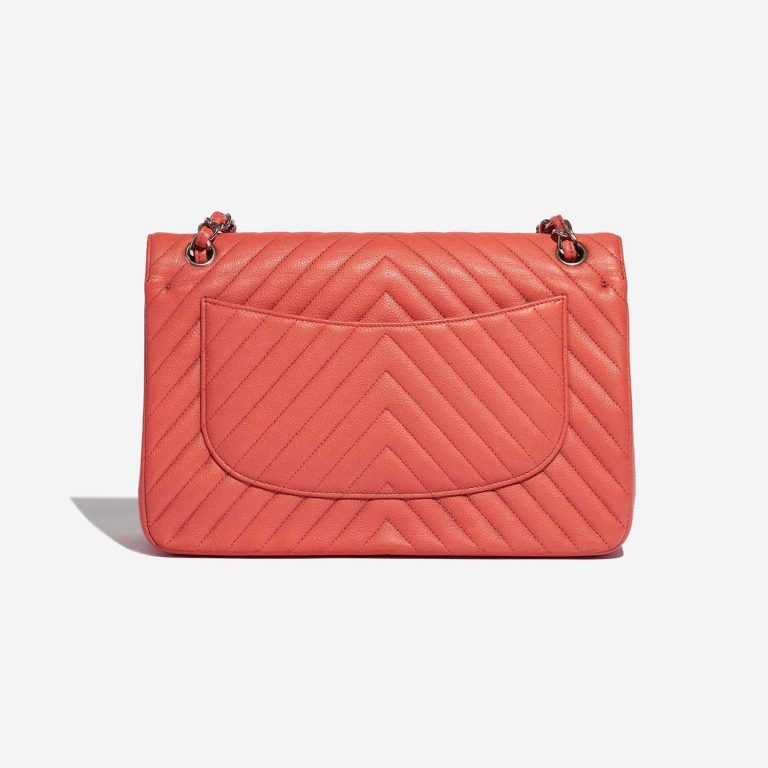 Pre-owned Chanel bag Timeless Jumbo Caviar Coral Pink Pink Back | Sell your designer bag on Saclab.com