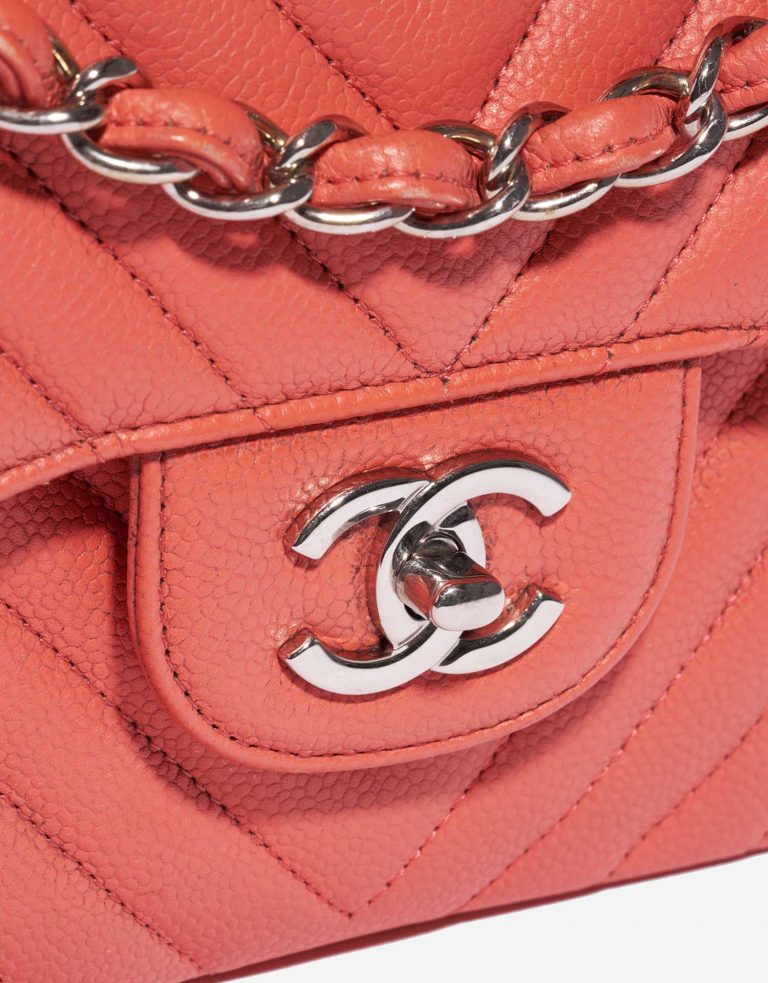 Pre-owned Chanel bag Timeless Jumbo Caviar Coral Pink Pink Closing System | Sell your designer bag on Saclab.com