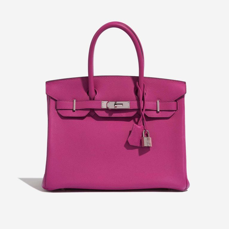Pre-owned Hermès bag Birkin 30 Togo Rose Pourpre Rose Front | Sell your designer bag on Saclab.com