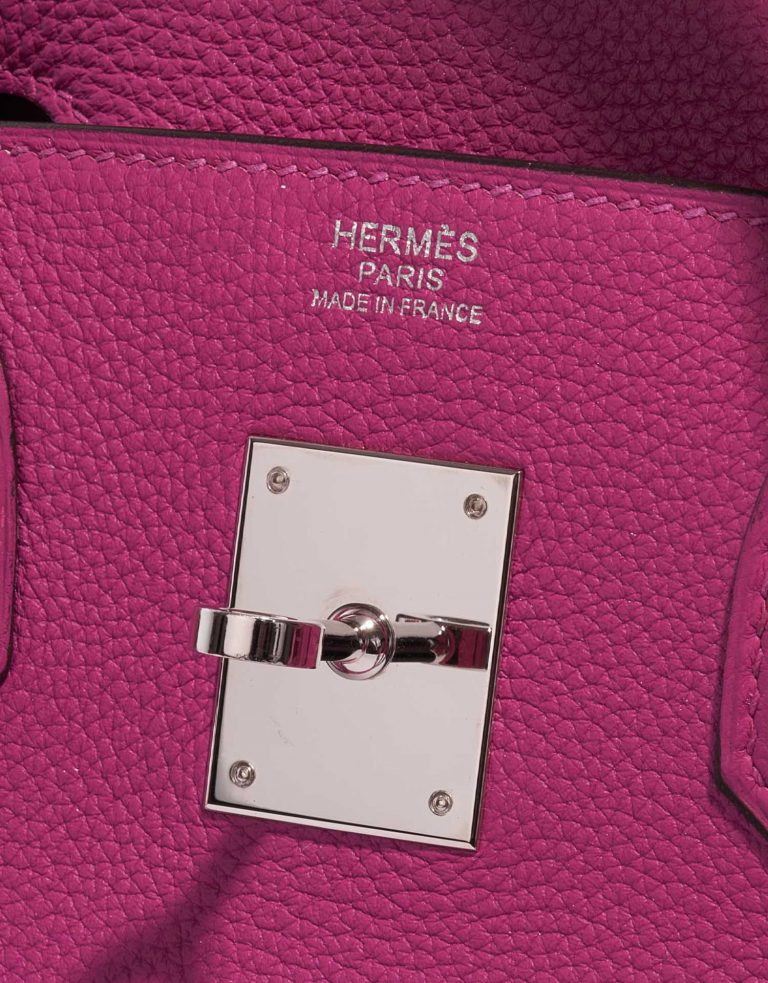 Pre-owned Hermès bag Birkin 30 Togo Rose Pourpre Rose Logo | Sell your designer bag on Saclab.com