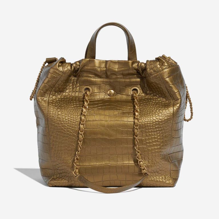 Pre-owned Chanel bag Shopping Tote Calf Gold Gold Back | Sell your designer bag on Saclab.com