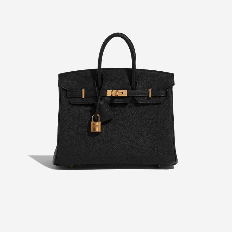 Pre-owned Hermès bag Birkin 25 Togo Black Black Front | Sell your designer bag on Saclab.com