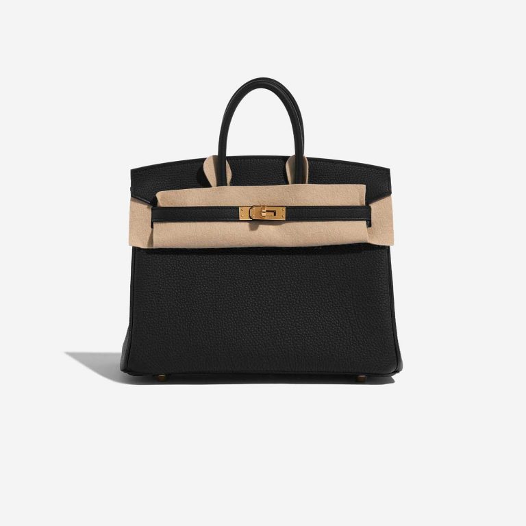 Pre-owned Hermès bag Birkin 25 Togo Black Black Front Velt | Sell your designer bag on Saclab.com