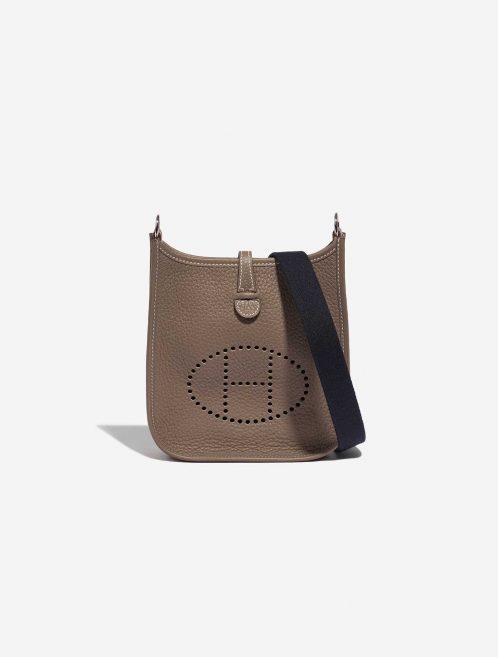 Pre-owned Hermès bag Evelyne 16 Taurillon Clemence Etoupe Brown Front | Sell your designer bag on Saclab.com