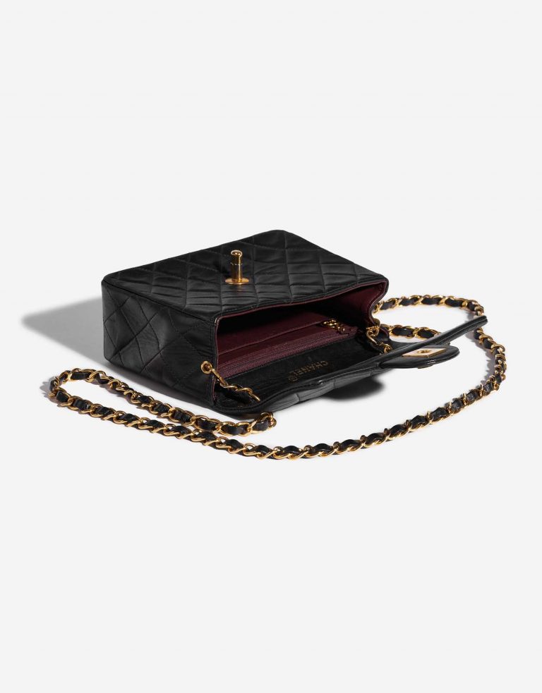 Pre-owned Chanel bag Timeless Mini Square Lamb Black Black Inside | Sell your designer bag on Saclab.com