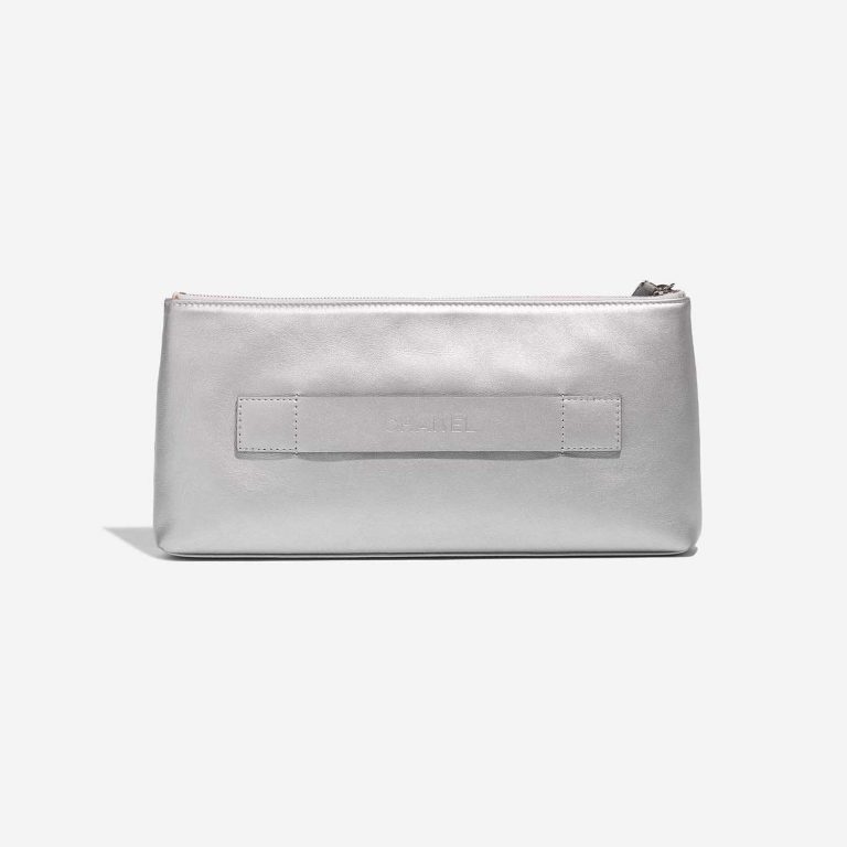 Pre-owned Chanel bag Keyboard Clutch Calf Silver Silver Back | Sell your designer bag on Saclab.com