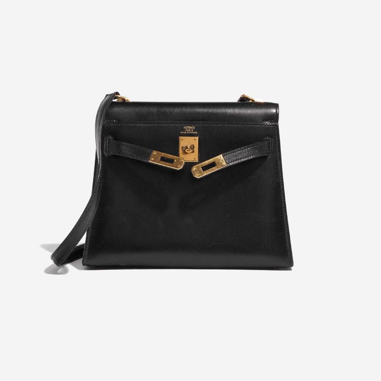 Pre-owned Hermès bag Kelly Mini Box Black Black Front Open | Sell your designer bag on Saclab.com