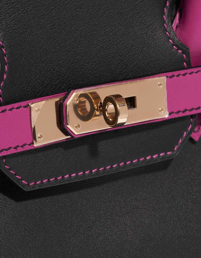 Pre-owned Hermès bag Birkin HSS 30 Swift Black / Rose Pourpe Black, Rose Closing System | Sell your designer bag on Saclab.com