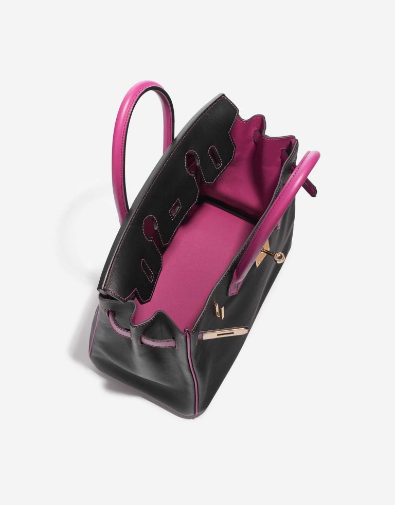 Pre-owned Hermès bag Birkin HSS 30 Swift Black / Rose Pourpe Black, Rose Inside | Sell your designer bag on Saclab.com