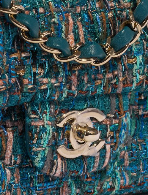 Pre-owned Chanel bag Timeless Mini Rectangular Tweed Blue / Green Blue, Green Closing System | Sell your designer bag on Saclab.com