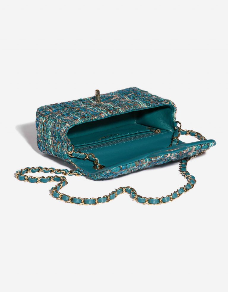 Pre-owned Chanel bag Timeless Mini Rectangular Tweed Blue / Green Blue, Green Inside | Sell your designer bag on Saclab.com