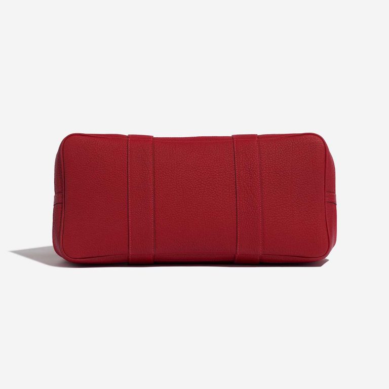 Pre-owned Hermès bag Garden Party 36 Toile Militaire / Veau Negonda Rouge Piment Red Bottom | Sell your designer bag on Saclab.com