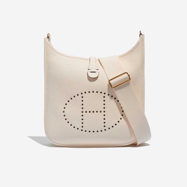Pre-owned Hermès bag Evelyne 29 Taurillon Clemence Nata Beige Front | Sell your designer bag on Saclab.com