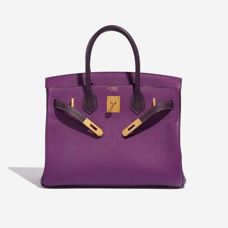 Pre-owned Hermès bag Birkin HSS 30 Chèvre Mysore Anémone / Raisin Violet Front Open | Sell your designer bag on Saclab.com