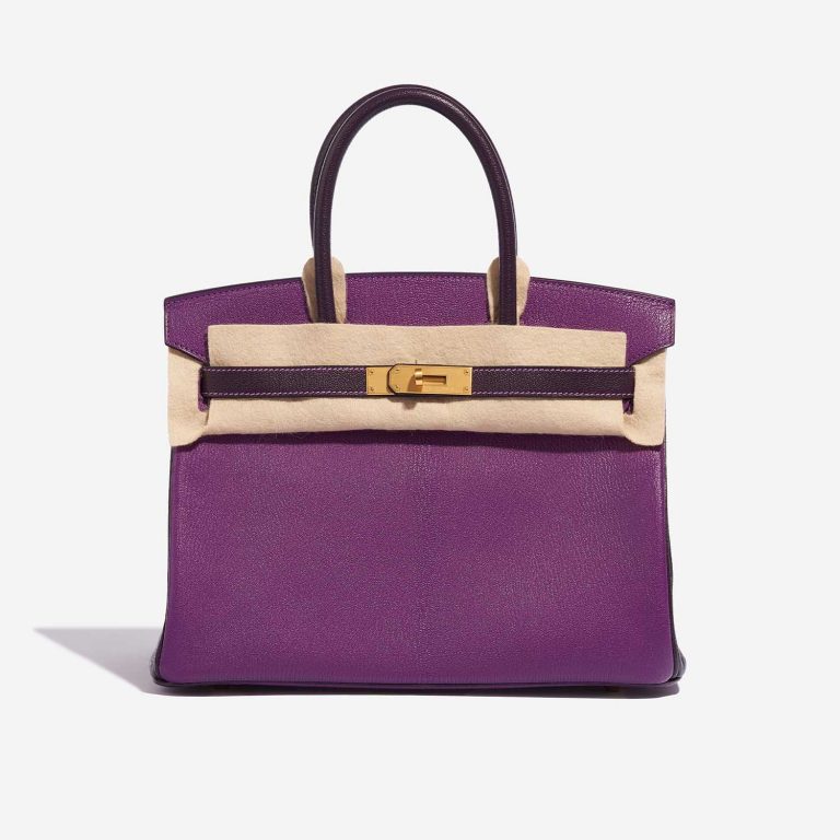 Pre-owned Hermès bag Birkin HSS 30 Chèvre Mysore Anémone / Raisin Violet Front Velt | Sell your designer bag on Saclab.com