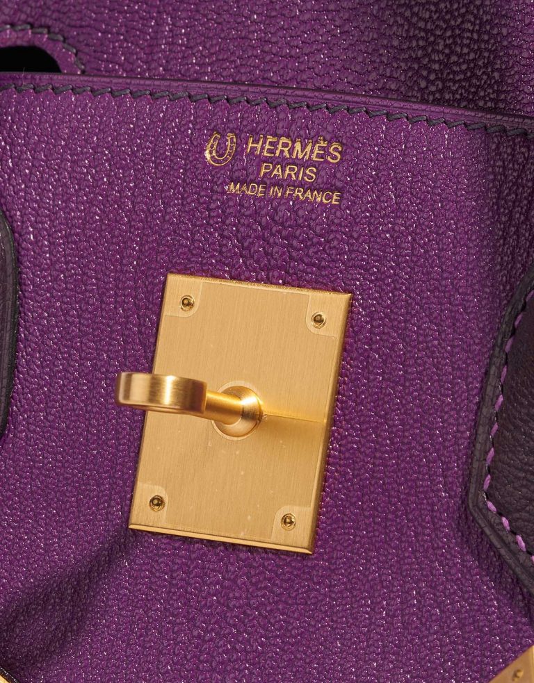 Pre-owned Hermès bag Birkin HSS 30 Chèvre Mysore Anémone / Raisin Violet Logo | Sell your designer bag on Saclab.com