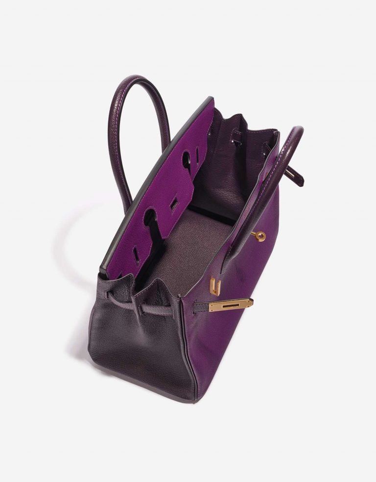 Pre-owned Hermès bag Birkin HSS 30 Chèvre Mysore Anémone / Raisin Violet Inside | Sell your designer bag on Saclab.com