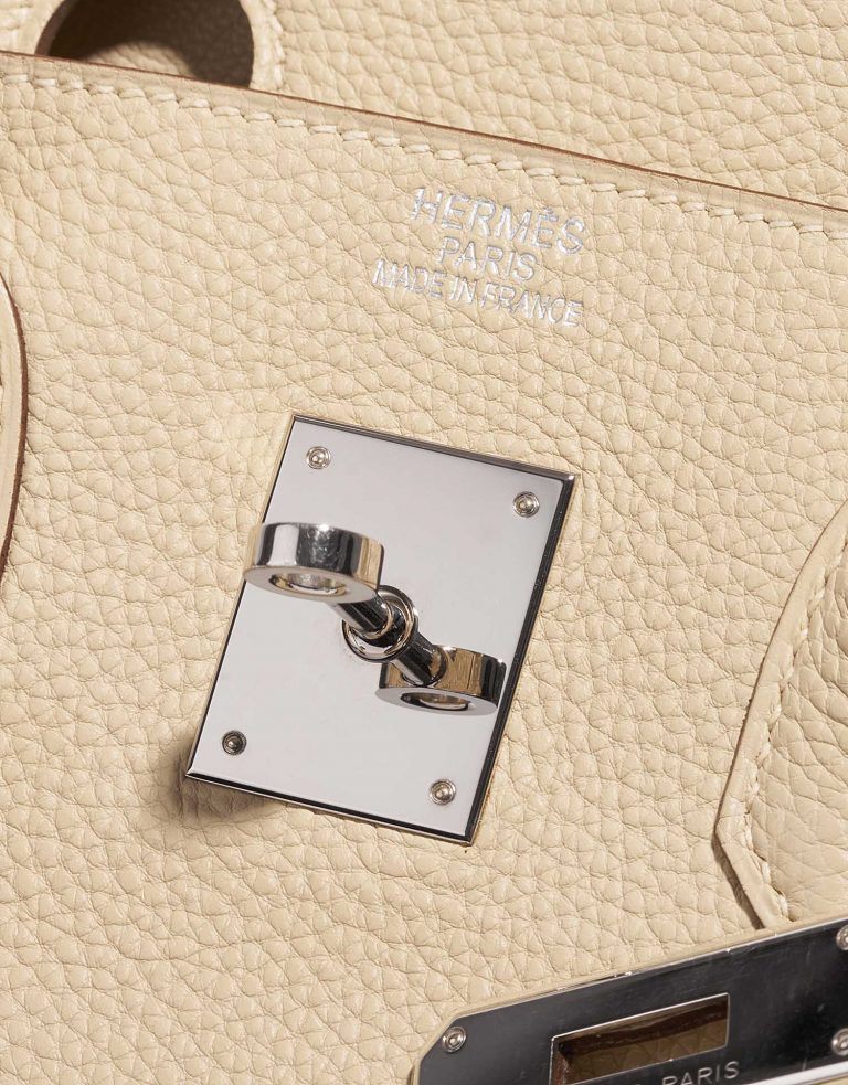 Pre-owned Hermès bag Birkin 35 Togo Parchemin Beige Logo | Sell your designer bag on Saclab.com