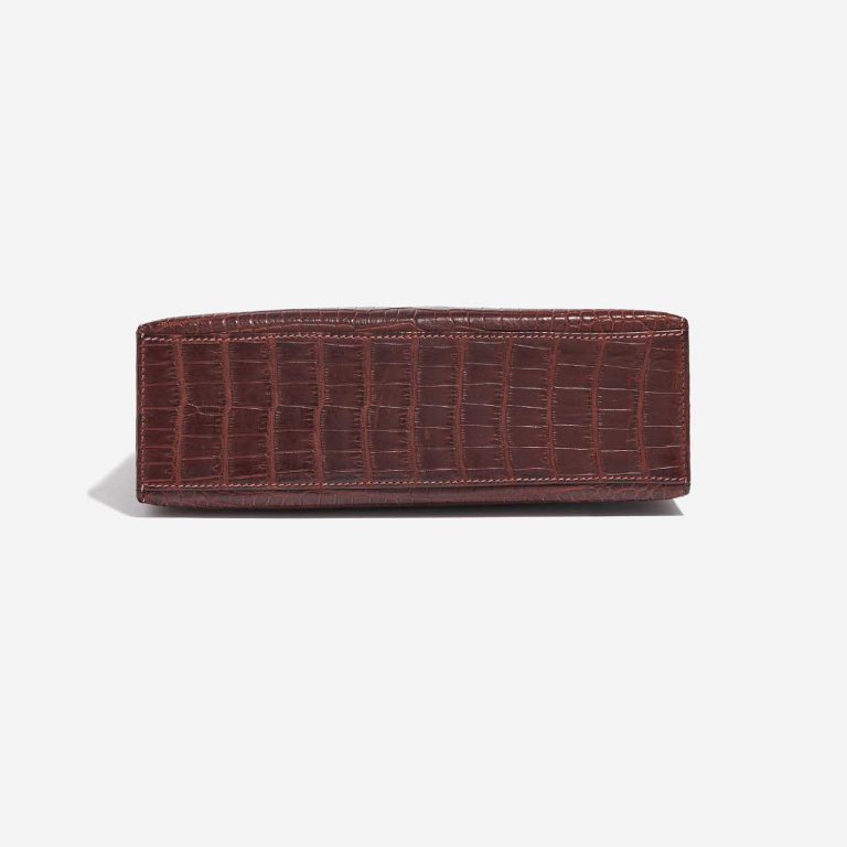Pre-owned Hermès bag Kelly Pochette Alligator Bourgogne Red Bottom | Sell your designer bag on Saclab.com