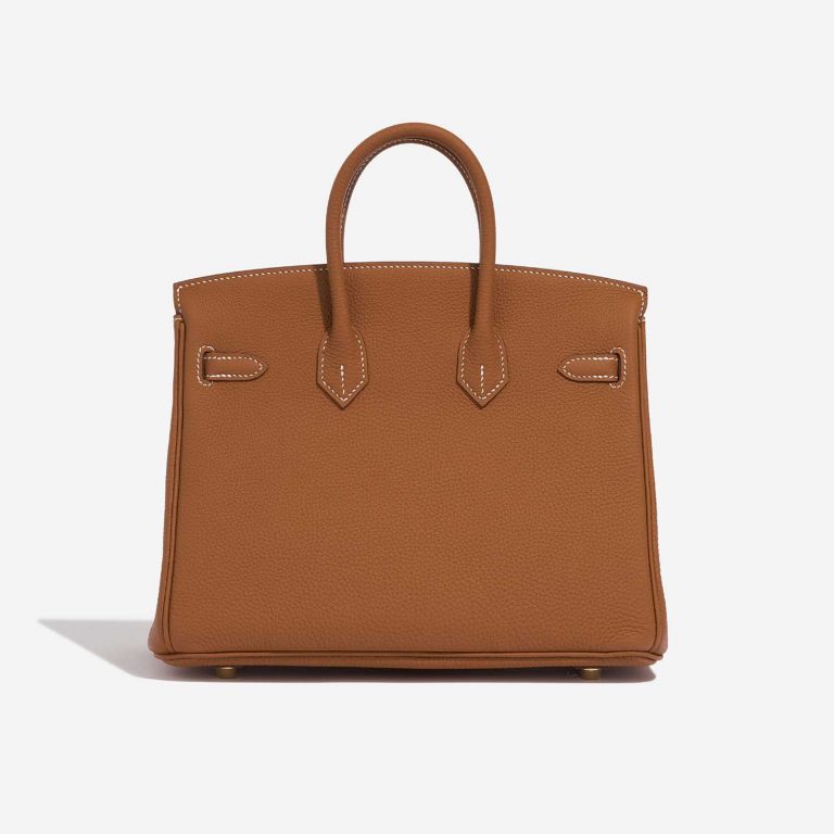 Pre-owned Hermès bag Birkin 25 Togo Gold Brown Back | Sell your designer bag on Saclab.com
