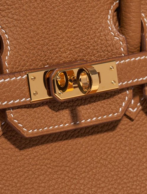 Pre-owned Hermès bag Birkin 25 Togo Gold Brown Closing System | Sell your designer bag on Saclab.com