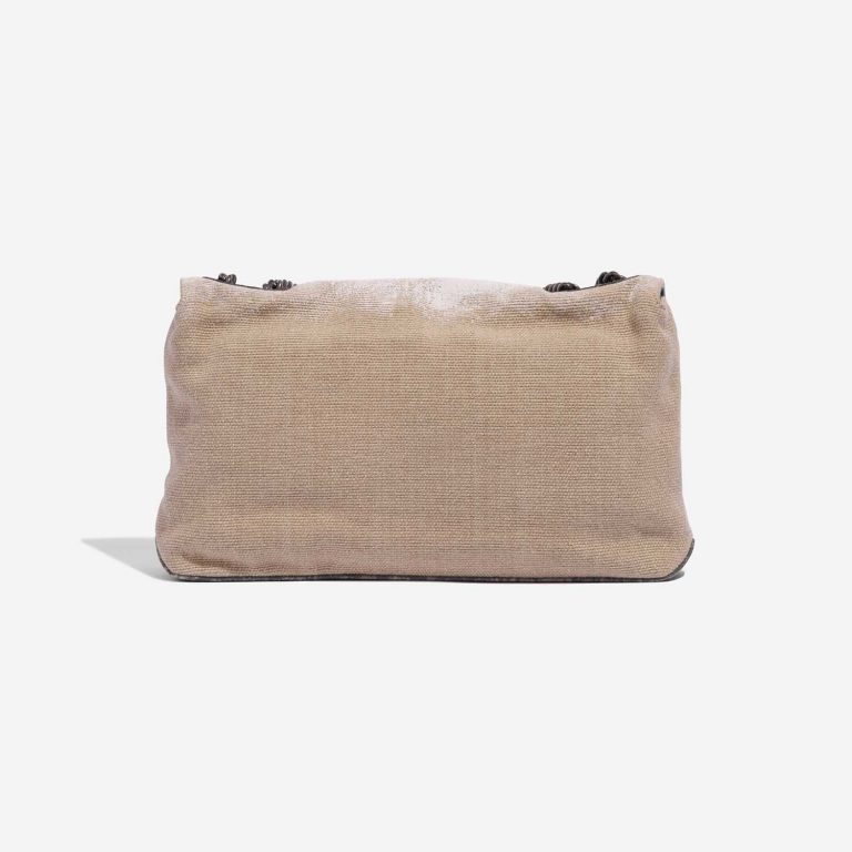 Pre-owned Chanel bag Boy Old Medium Fabric Beige Beige Back | Sell your designer bag on Saclab.com
