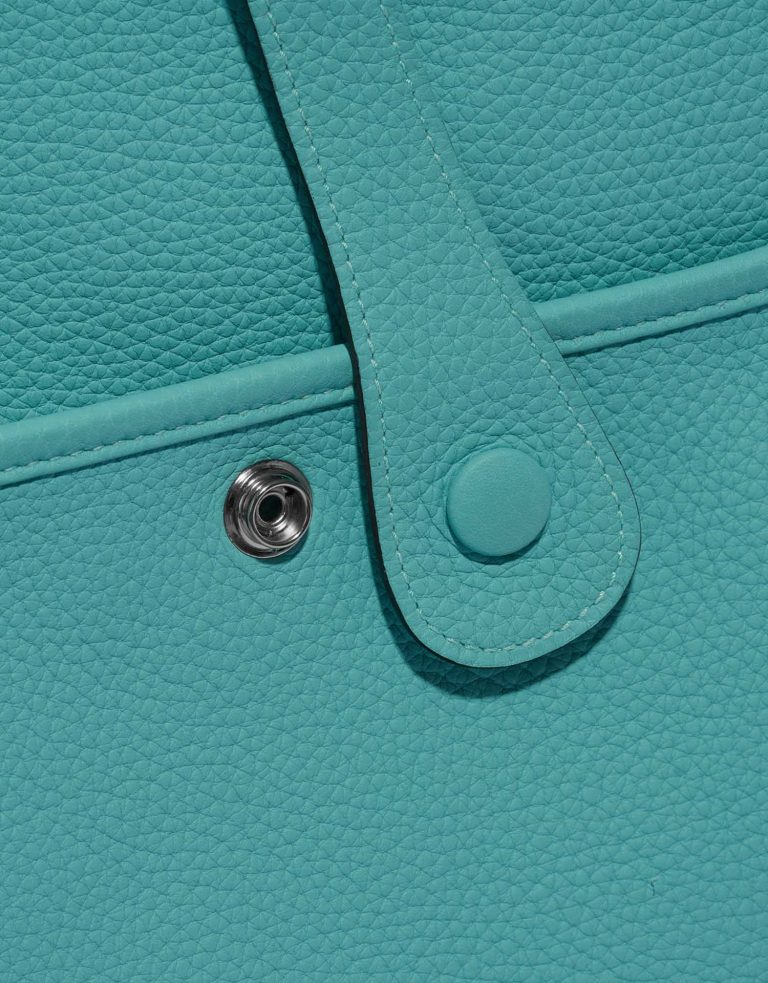 Pre-owned Hermès bag Evelyne 29 Taurillon Clemence Blue Lagon Blue Closing System | Sell your designer bag on Saclab.com