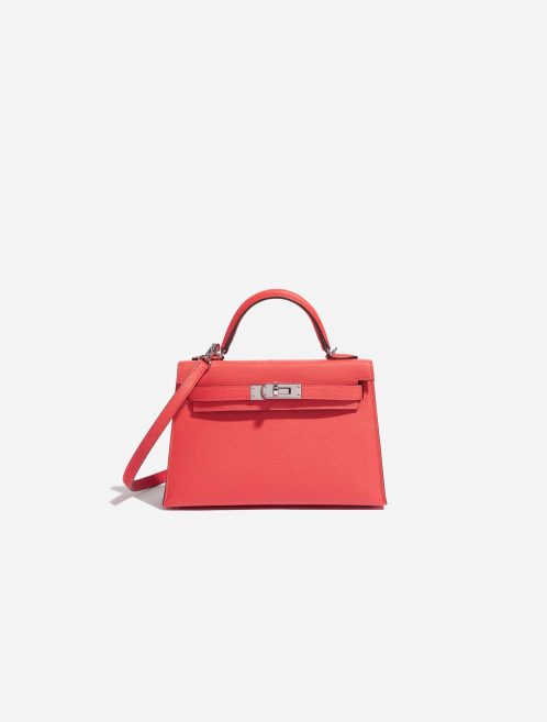 Pre-owned Hermès bag Kelly Mini Epsom Limited Edition Verso Rose Jaipur / Rouge Vif Rose Front | Sell your designer bag on Saclab.com