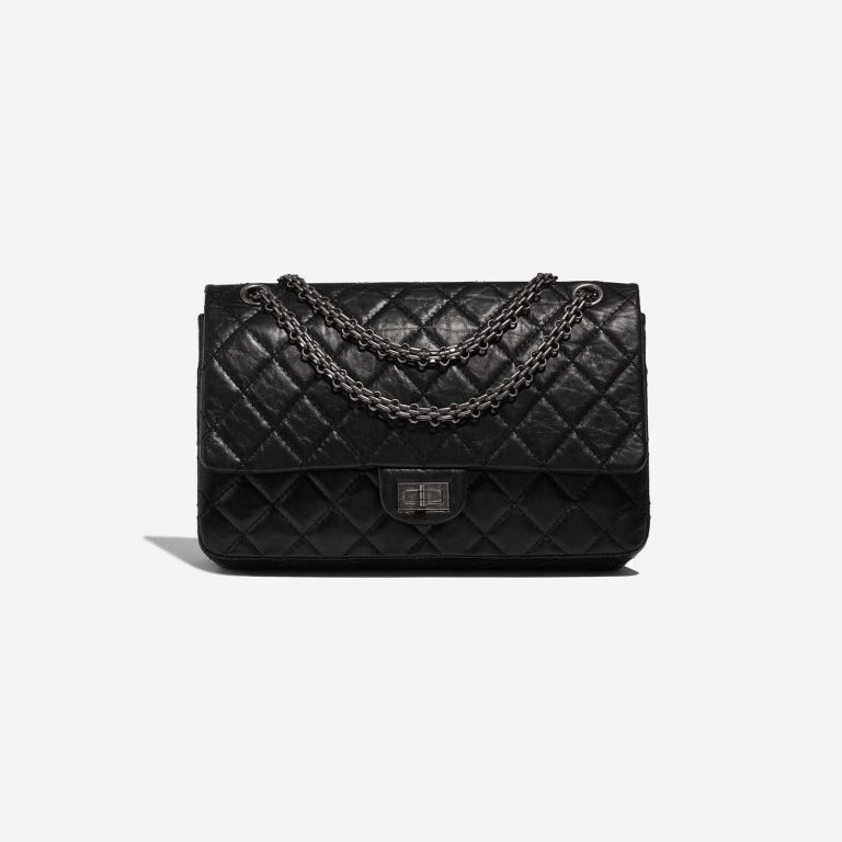Pre-owned Chanel bag 2.55 Reissue 226 Aged Calf Black Black Front | Sell your designer bag on Saclab.com