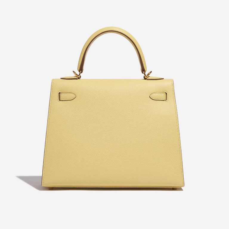 Pre-owned Hermès bag Kelly 25 Epsom Jaune Poussin Yellow Back | Sell your designer bag on Saclab.com