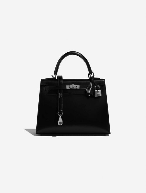 Pre-owned Hermès bag Kelly 25 Box Black Black Front | Sell your designer bag on Saclab.com