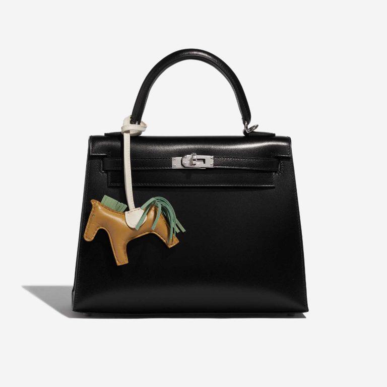 Pre-owned Hermès bag Rodeo PM Milo Lamb Sesame / Craie / Pelouse Beige, Brown, Green Detail | Sell your designer bag on Saclab.com