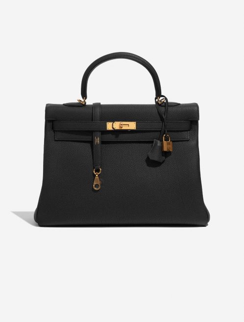 Pre-owned Hermès bag Kelly 35 Togo Black Black Front | Sell your designer bag on Saclab.com