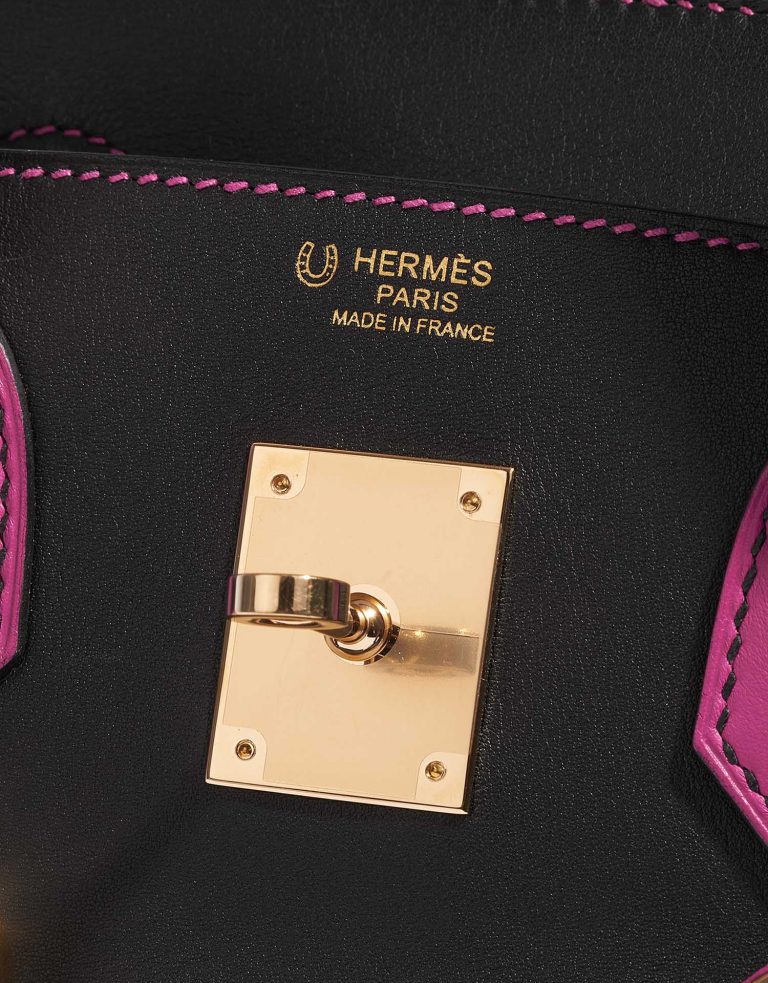 Pre-owned Hermès bag Birkin HSS 30 Swift Black / Rose Pourpre Black, Rose Logo | Sell your designer bag on Saclab.com