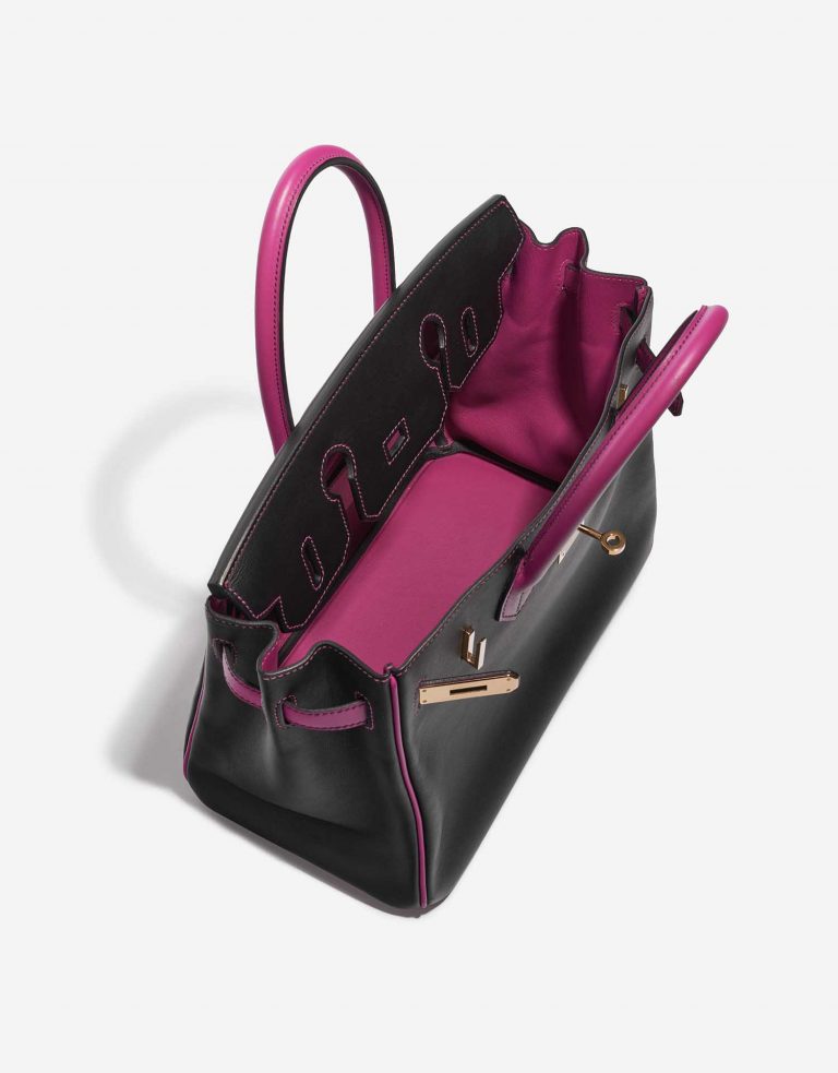 Pre-owned Hermès bag Birkin HSS 30 Swift Black / Rose Pourpre Black, Rose Inside | Sell your designer bag on Saclab.com